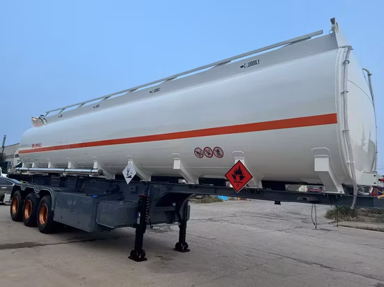 3 축 30000L/40000L/50000L 탄소강/스테인레스강/알루미늄 합금 탱크/기름/연료/디젤/가솔린/원유/물/우유 운송용 유조 트럭 세미 트레일러